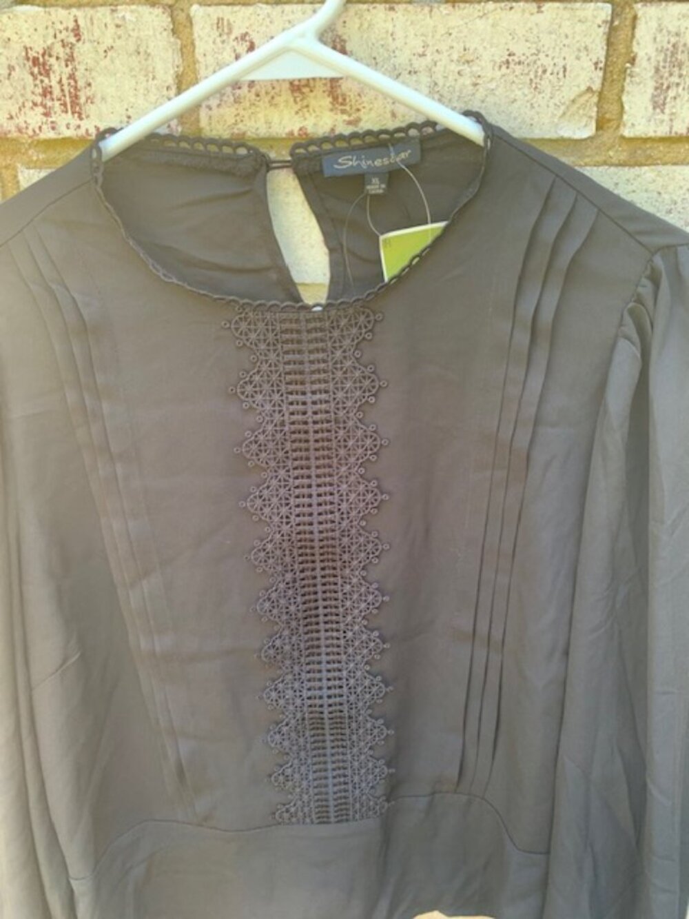 NWT Shinestar Adorable Black Lace Sheer Blouse Top - Picture 3 of 10